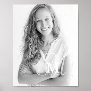 Poster Classe Monogramme Année Diplôme photo personnalisé