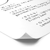 Poster Classé noir blanc Calligraphie mariage menu (Coin)