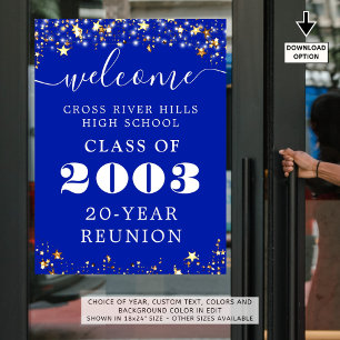 Poster Classe Réunion Année Bienvenue Royal Blue Gold Sta
