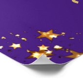 Poster Classe Reunion Welcome Purple Gold Stars Script (Coin)