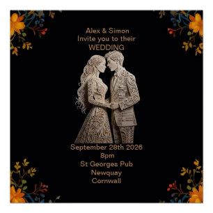 Poster Classe royale mariée et mariée