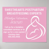 Poster Classes d'allaitement en lactation rose (Devant)