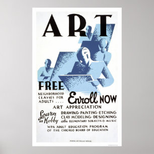 Poster Classes d'art libres WPA 1936