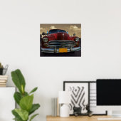 Poster Classic American car in Vinales, Cuba (Bureau à domicile)