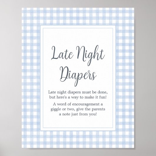 Poster Classic Blue En vichy Late Night Diapers (Devant)