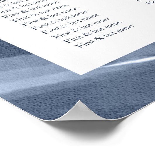 Poster Classic Blue moderne Seating Chart (Coin)