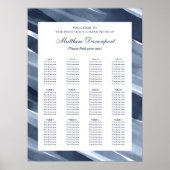 Poster Classic Blue moderne Seating Chart (Devant)