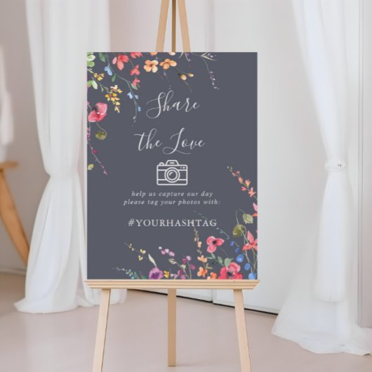 Poster Classic Blue Wild Partagez le hashtag Love