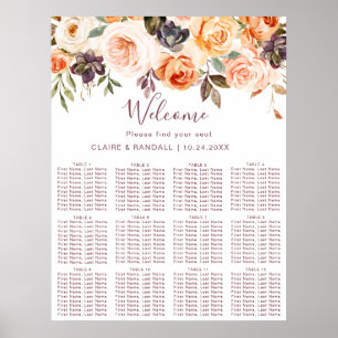 Poster Classic Boho Floral Mariage Graphique de sièges