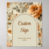 Poster Classic Boho Terra Cotta Ivory Sage Floral Custom (Devant)