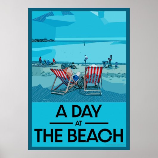 Poster Classic British Beach Art British Sea Side (Devant)