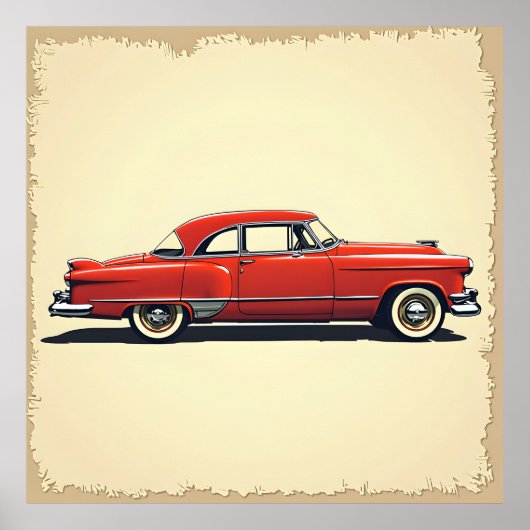 Poster Classic Car Outline (Devant)