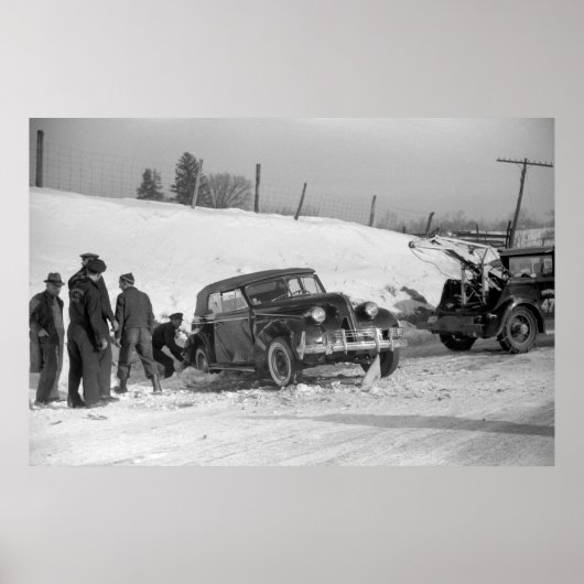 Poster Classic Car Wreck, 1940 (Devant)