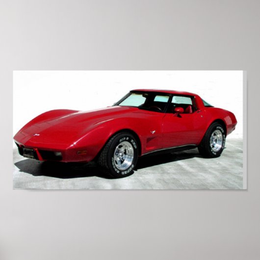 Poster Classic de la Corvette rouge 1979 (Devant)