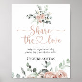 Poster Classic Dusty Rose Partagez le hashtag Love (Devant)