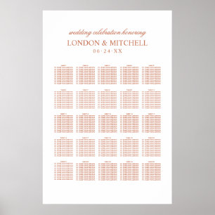 Poster Classic Elegant Terracotta Orange Mariage Monogram