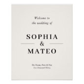 Poster Classic Elegant Wedding Welcome Sign (Devant)