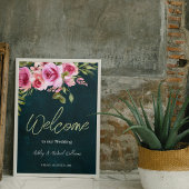 Poster Classic Emerald Vert Floral Dark Moody Mariage