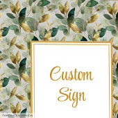 Poster Classic Forest Green Gold Feuille Mariage personna