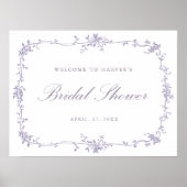 Poster Classic French Lavender Bridal Shower Welcome (Devant)