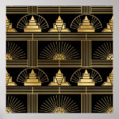 Poster Classic Gold & Black Art Deco Seamless Pattern (Devant)