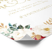 Poster Classic Gold Floral Partagez l'amour Hashtag (Coin)