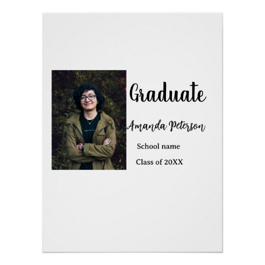 Poster Classic graduation ajouter photo nom classe année (Devant)