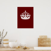 Poster Classic Keep Calm Crown sur Bourgogne Rouge (Cuisine)