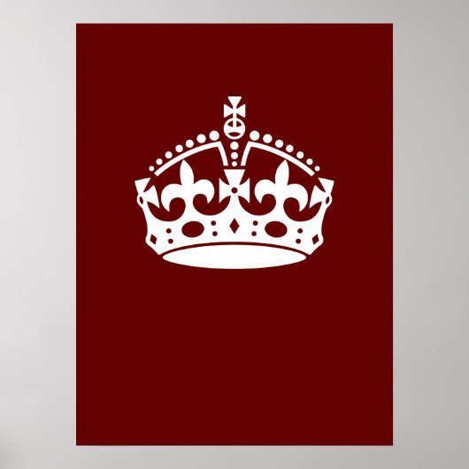 Poster Classic Keep Calm Crown sur Bourgogne Rouge (Devant)
