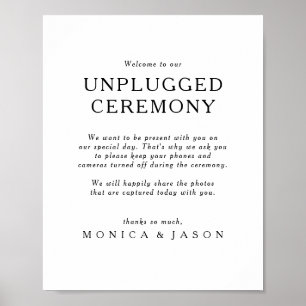 Poster Classic Minimalist Unplugged Ceremony Sign