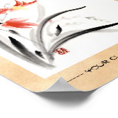 Poster Classic oriental chinese sumi-e ink flowers paint (Coin)