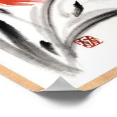 Poster Classic oriental chinese sumi-e ink flowers paint (Coin)