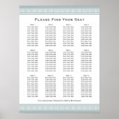 Poster Classic Party Seating Plan 12 Tables Signer gris (Devant)