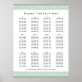 Poster Classic Party Seating Plan 12 Tables Vert (Devant)