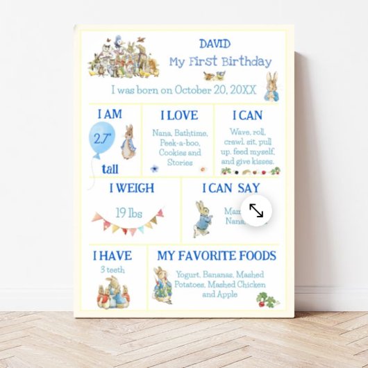 Poster Classic Peter le lapin Editable Jalon Graphique