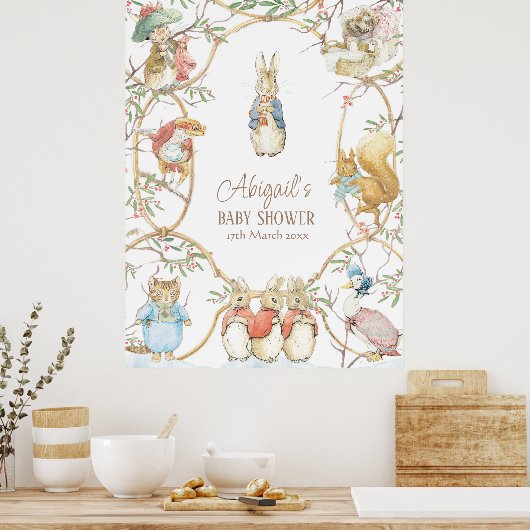 Poster Classic Pierre le lapin Baby shower d'hiver (Cuisine)