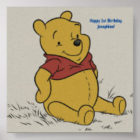 Classic Pooh Ours assis et souriant avec bulle