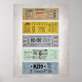 Poster Classic Rock Concert Tickets – Vintage Music Wall 