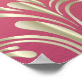 Poster Classic Romantique Mariage rose or (Coin)