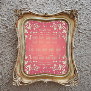 Poster Classic Romantique Mariage rose or