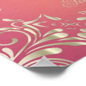 Poster Classic Romantique Or rose Ornate Mariage frontali (Coin)