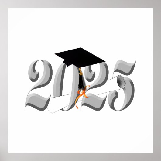 Poster Classic Silver Bold Class of 2025 (Devant)