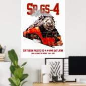Poster Classic Southern Pacific GS-4 Steam Locomotive (Bureau à domicile)
