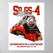 Poster Classic Southern Pacific GS-4 Steam Locomotive (Devant)