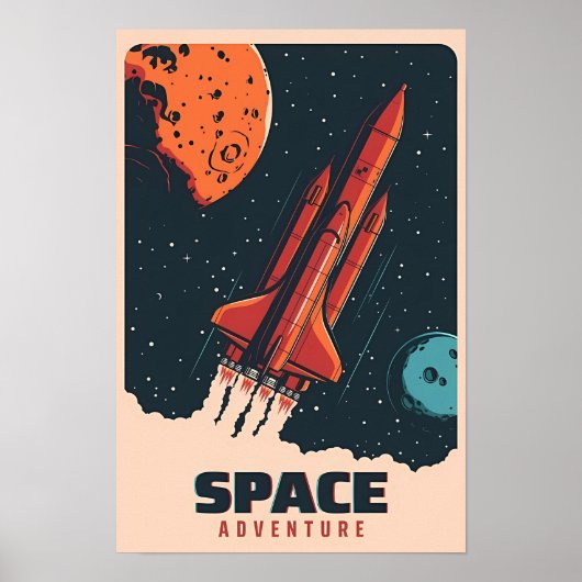 Poster Classic Space Adventure Vintage (Devant)