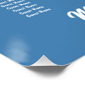 Poster Classic Steel Blue Floral Mariage Chart (Coin)