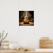 Poster Classic Sunburst Hollow Body Guitar (Cuisine)