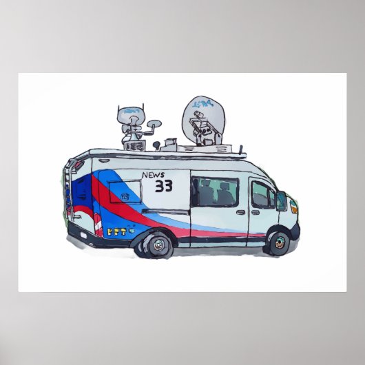 Poster Classic TV News Van (Devant)