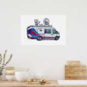 Poster Classic TV News Van (Cuisine)