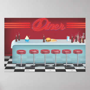 Poster Classic Vintage All American Diner